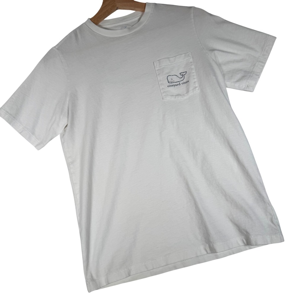 Vineyard Vines Pocket T-Shirt Kids Large 16 White Whale Graphic Short Sleeve Tee